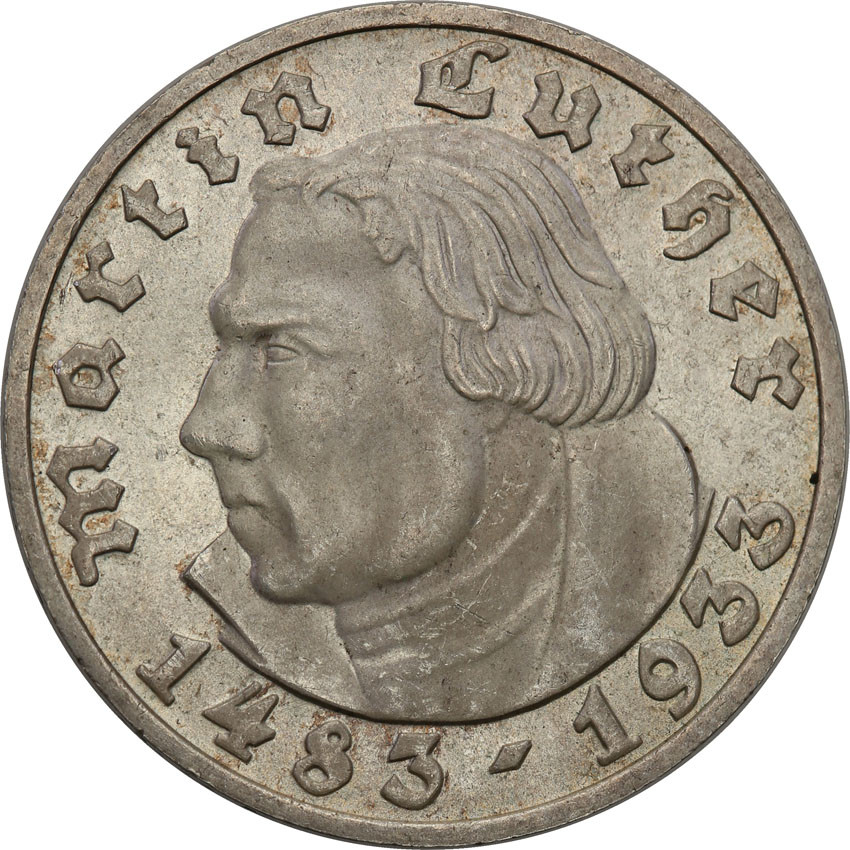 Niemcy, III Rzesza. 5 marek 1933 D, Luther